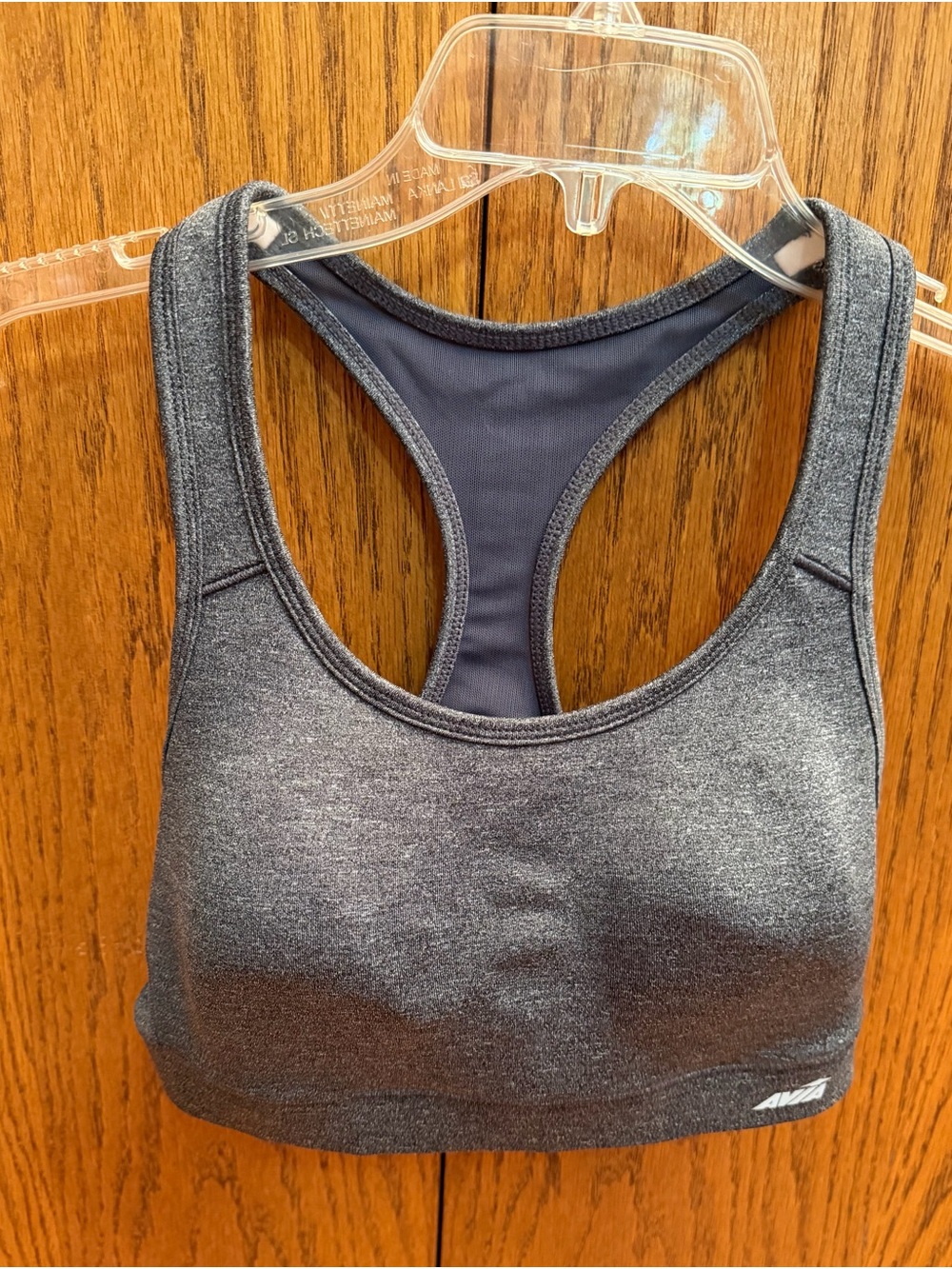 Avia Charcoal Gray Racerback Sports Bra